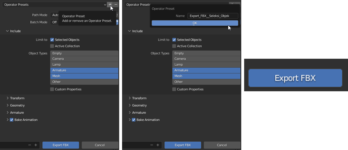 Tutorial cara export objek 3d dari blender versi 3 5 ke format fbx